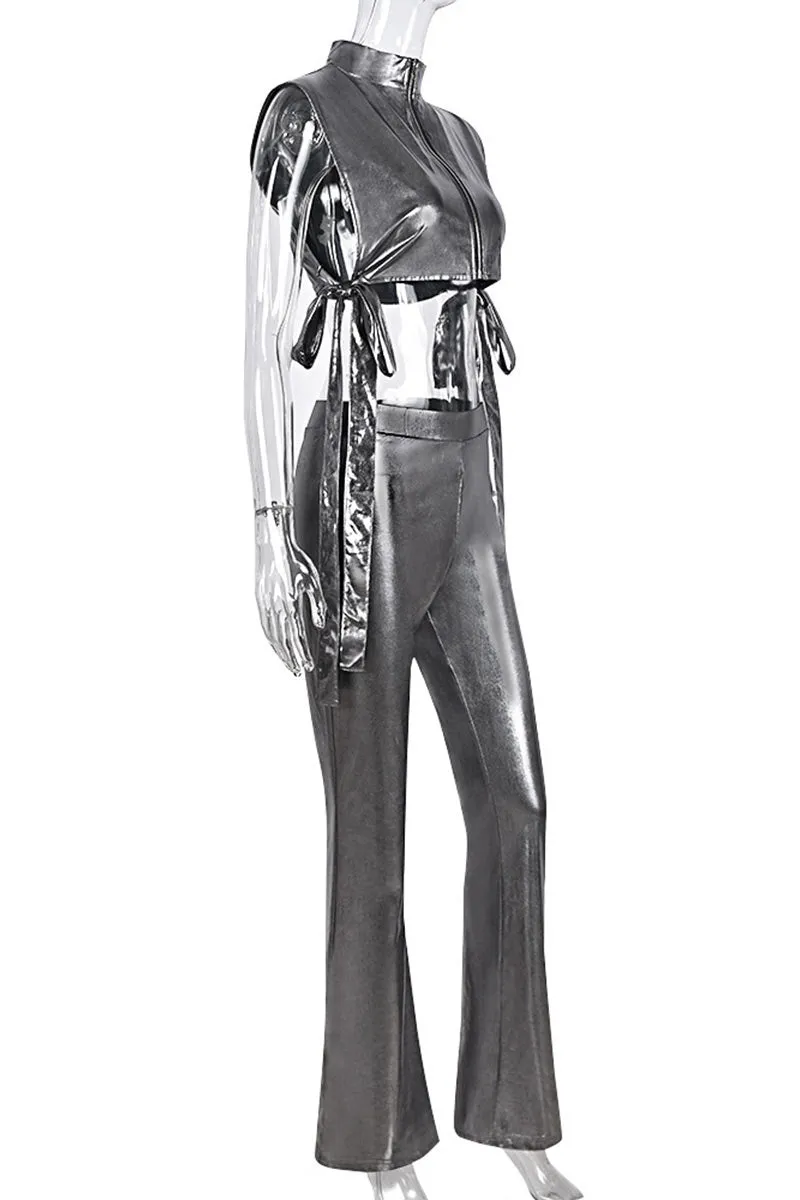 UI0402 Metallic Tank and Pants Set