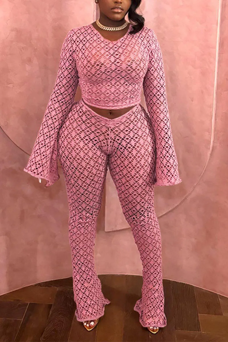 UK0362 Fishnet Shirt and Pants Set