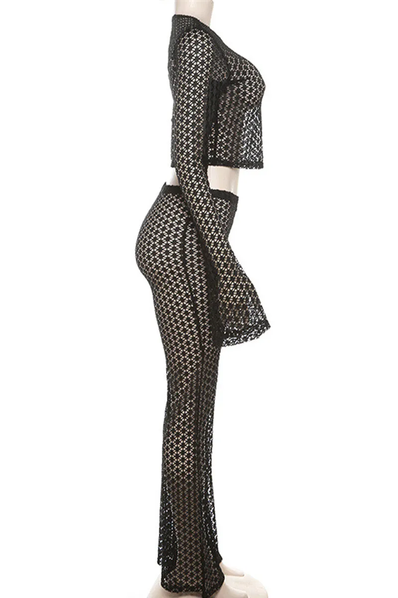 UK0362 Fishnet Shirt and Pants Set