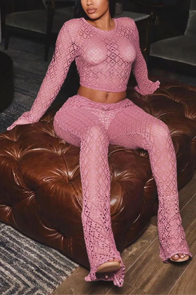 UK0362 Fishnet Shirt and Pants Set