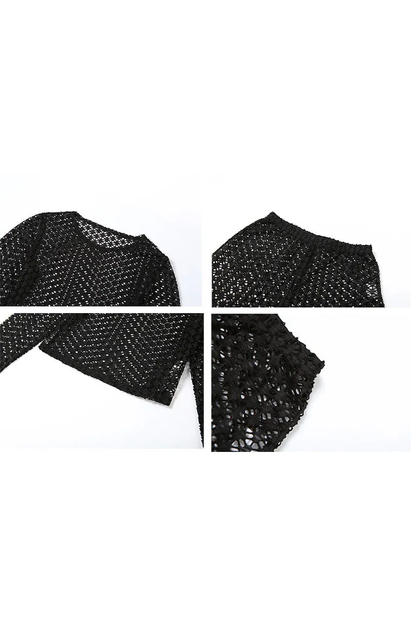 UK0362 Fishnet Shirt and Pants Set