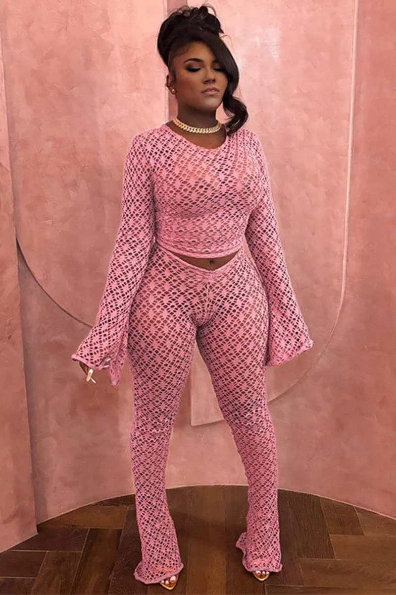 UK0362 Fishnet Shirt and Pants Set