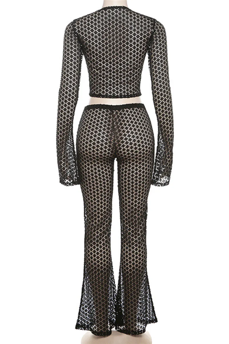 UK0362 Fishnet Shirt and Pants Set