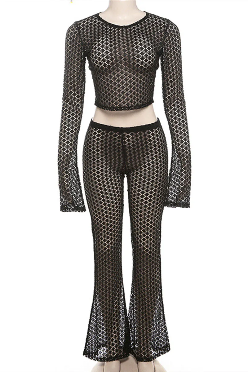 UK0362 Fishnet Shirt and Pants Set