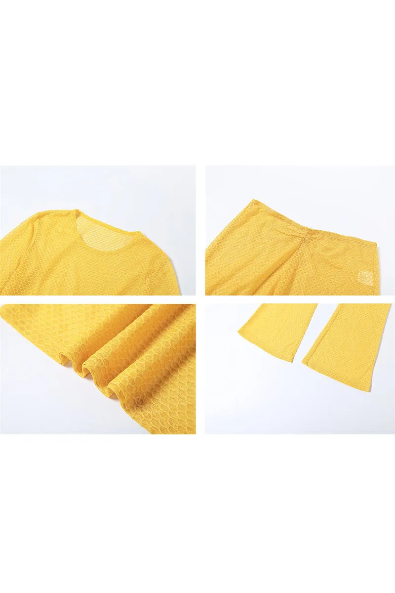 UK0472 Mesh Shirt and Pants Set