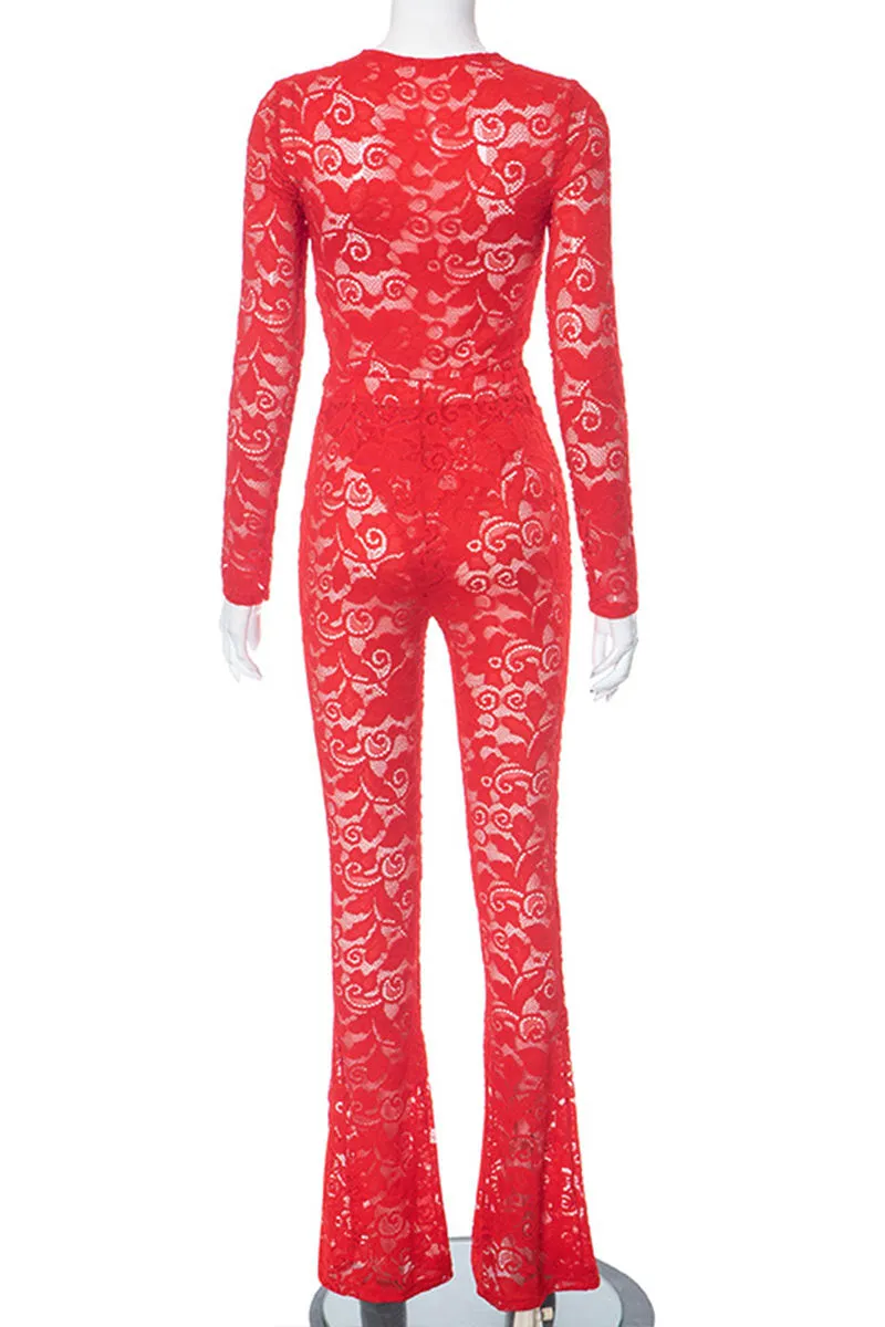 UM0001 Lace Bodysuit and Leggings Set