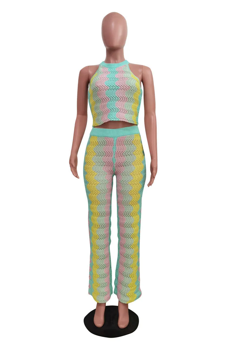 UM0585 Crochet Tank and Pants Set