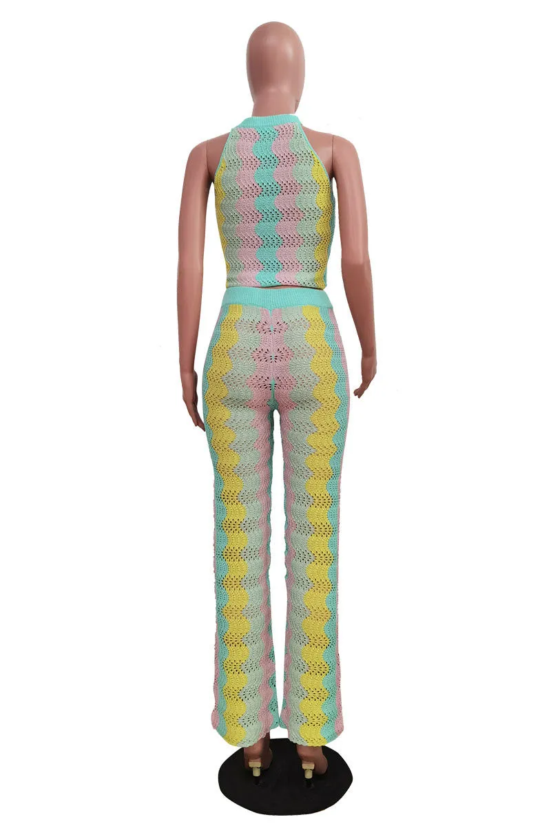 UM0585 Crochet Tank and Pants Set