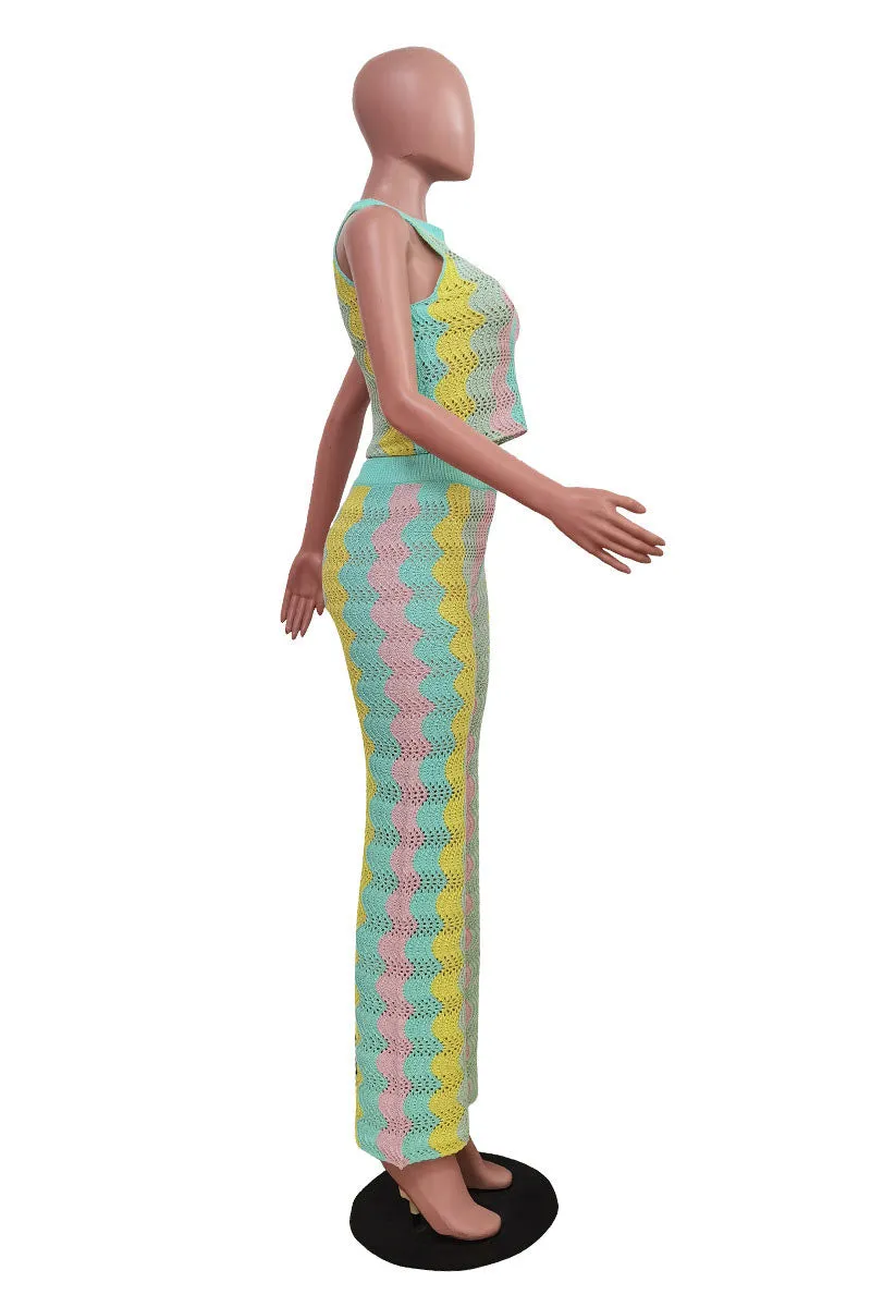 UM0585 Crochet Tank and Pants Set