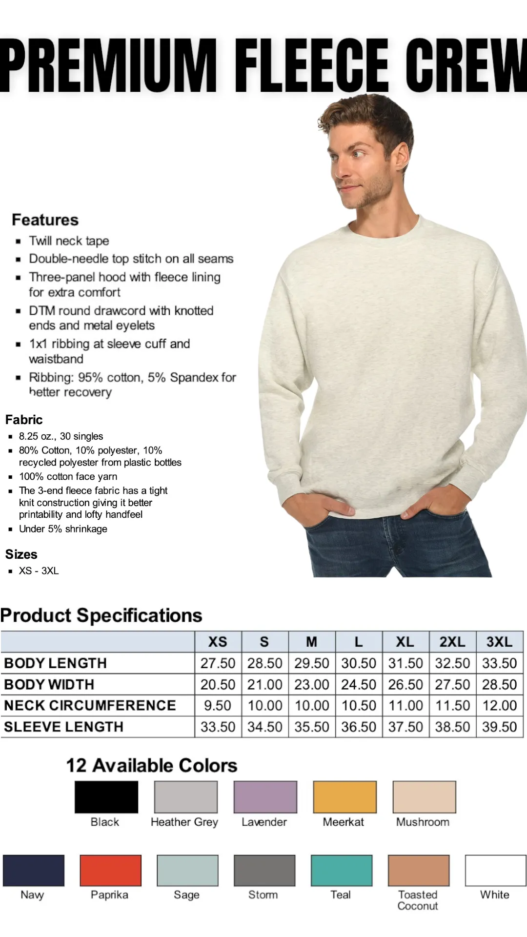 Unisex Crew Necks (Embroidered)