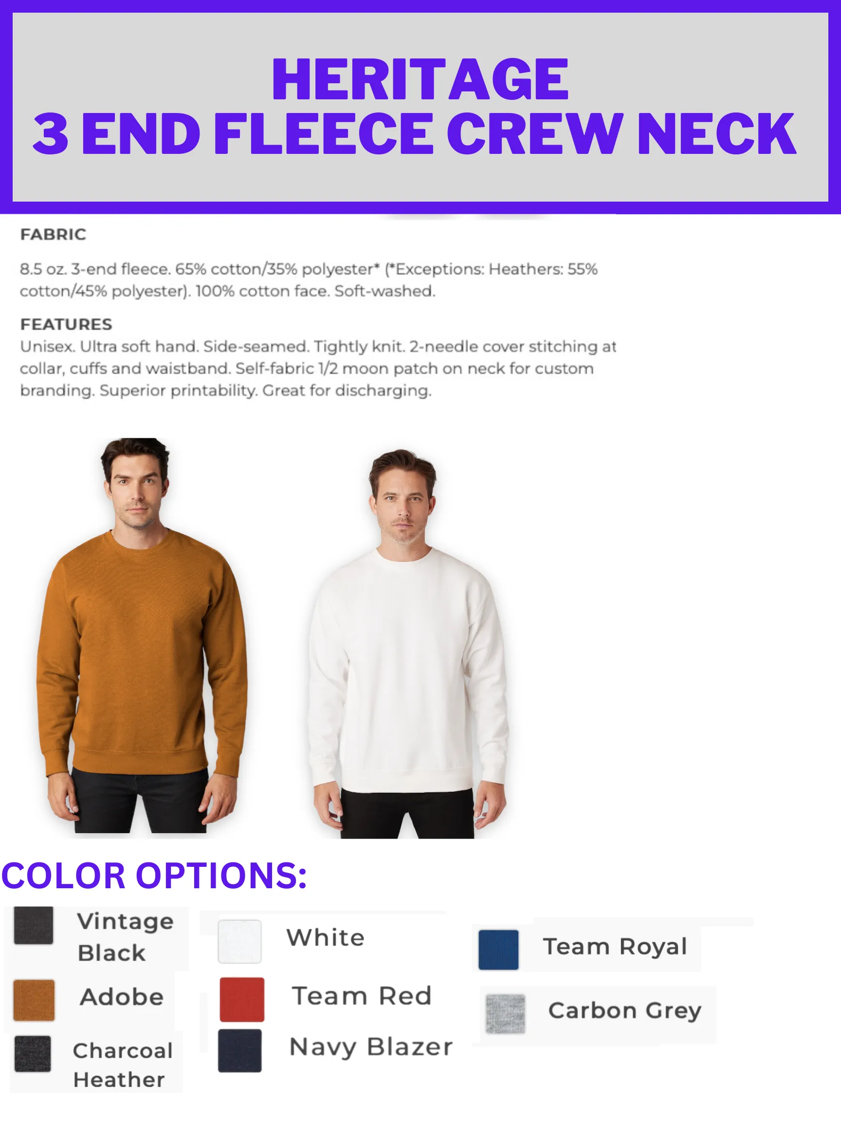 Unisex Crew Necks (Embroidered)