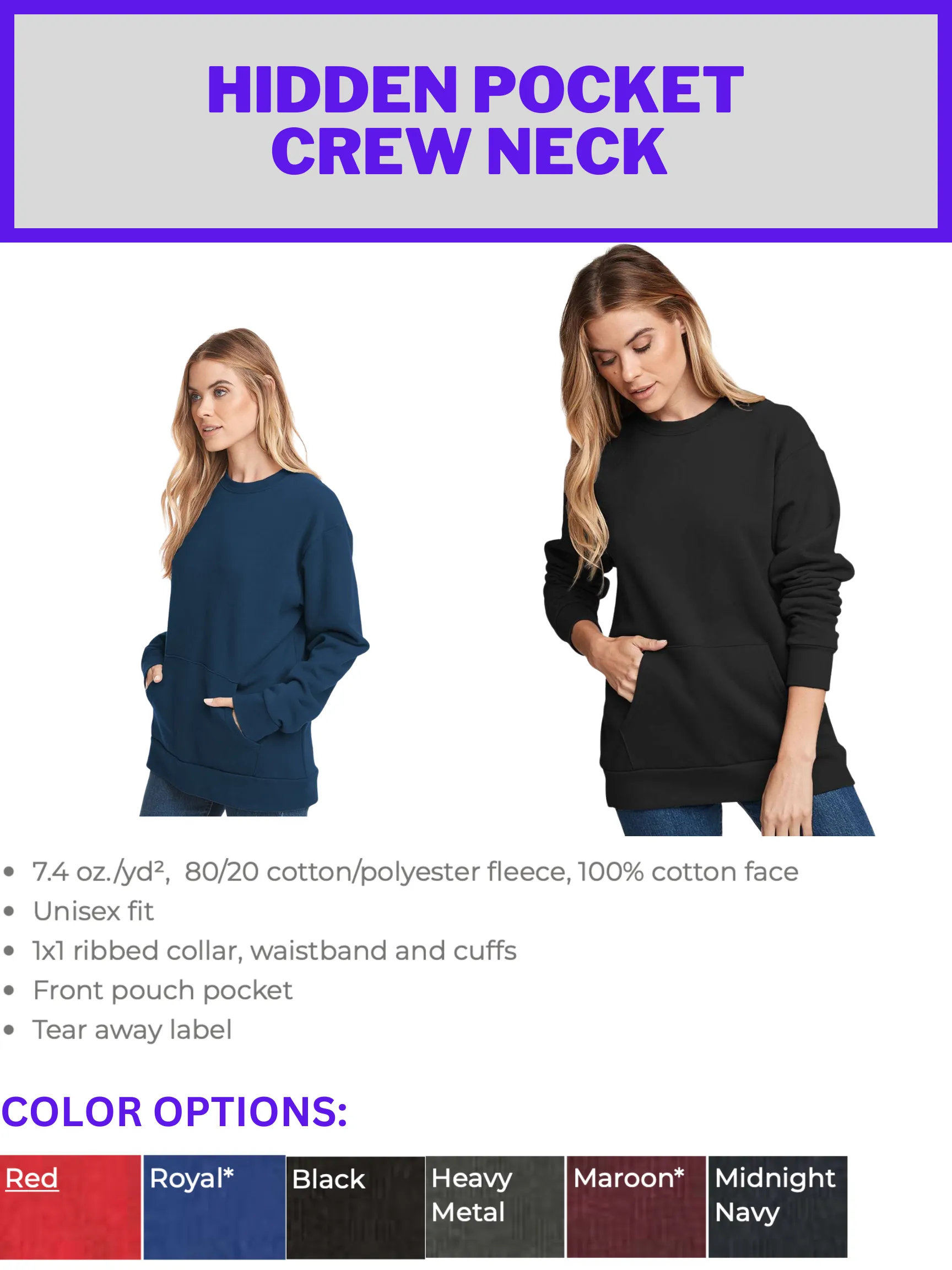 Unisex Crew Necks (Embroidered)
