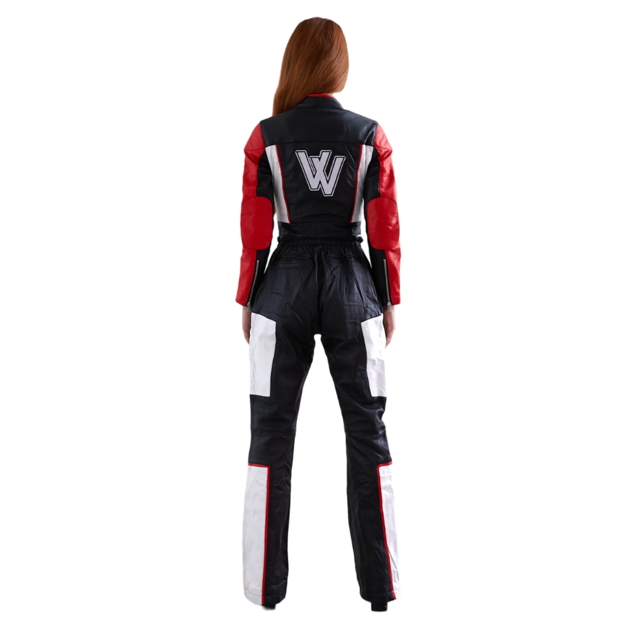 V CUT Moto Leather Pants Red