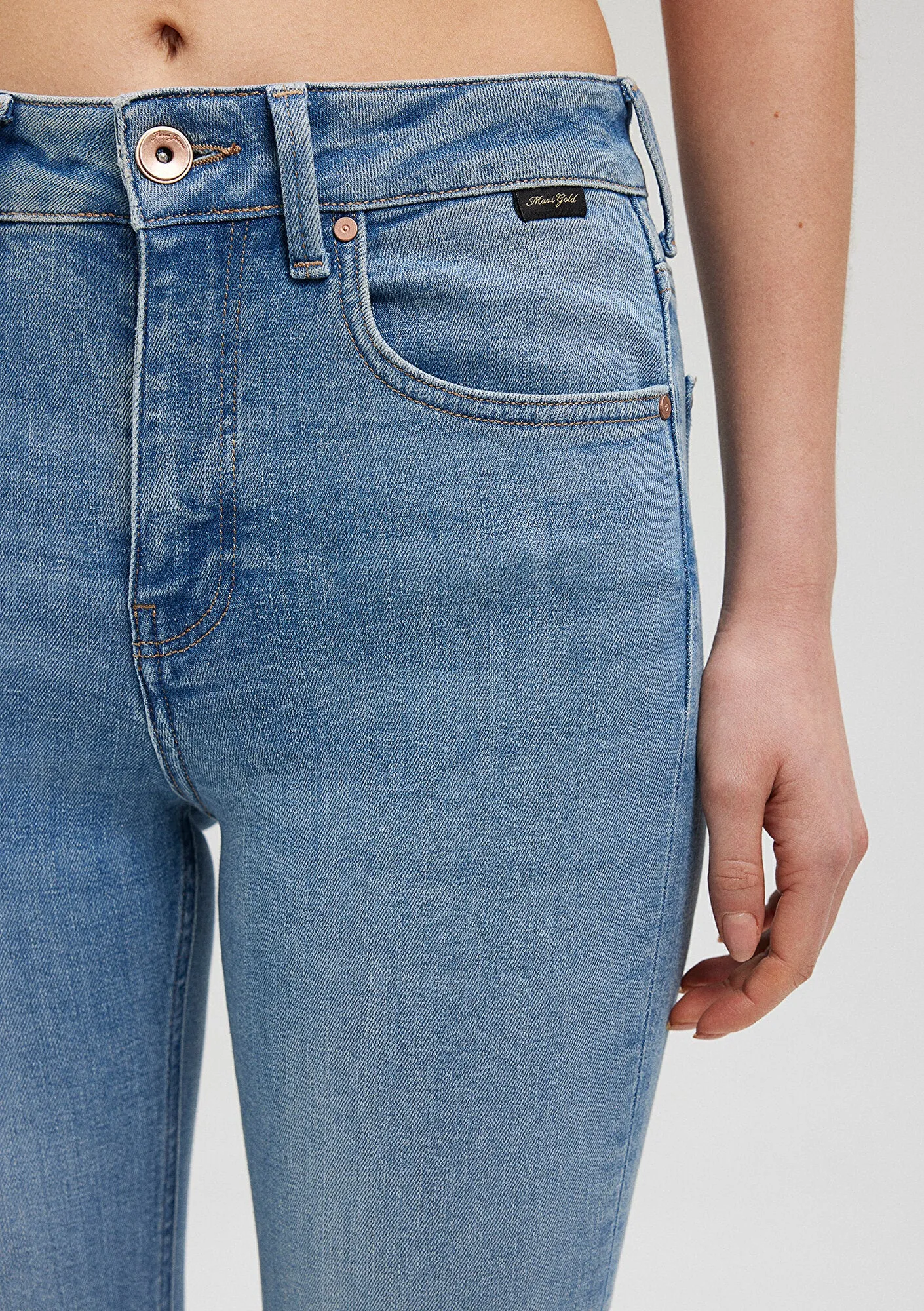Valenti Mid Gold Denim Jean Pants