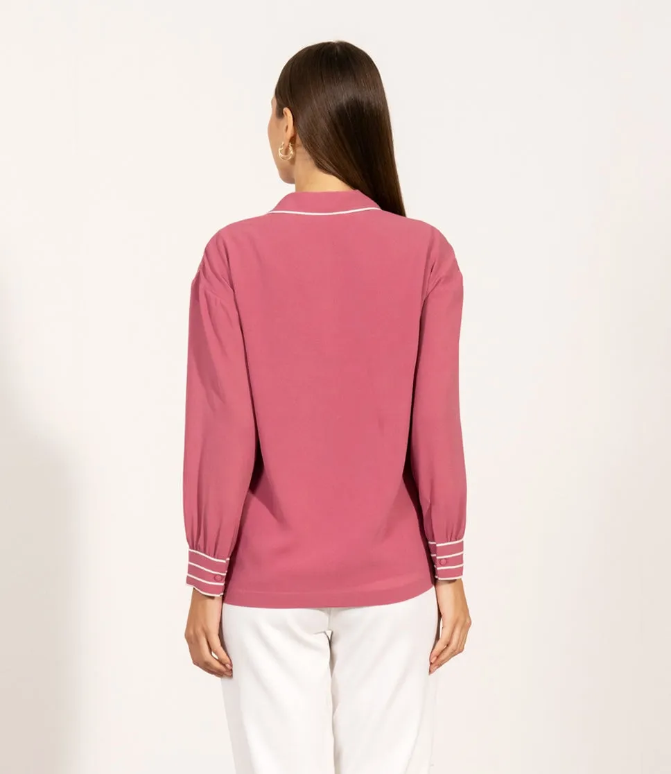 Viara rose embroidered top