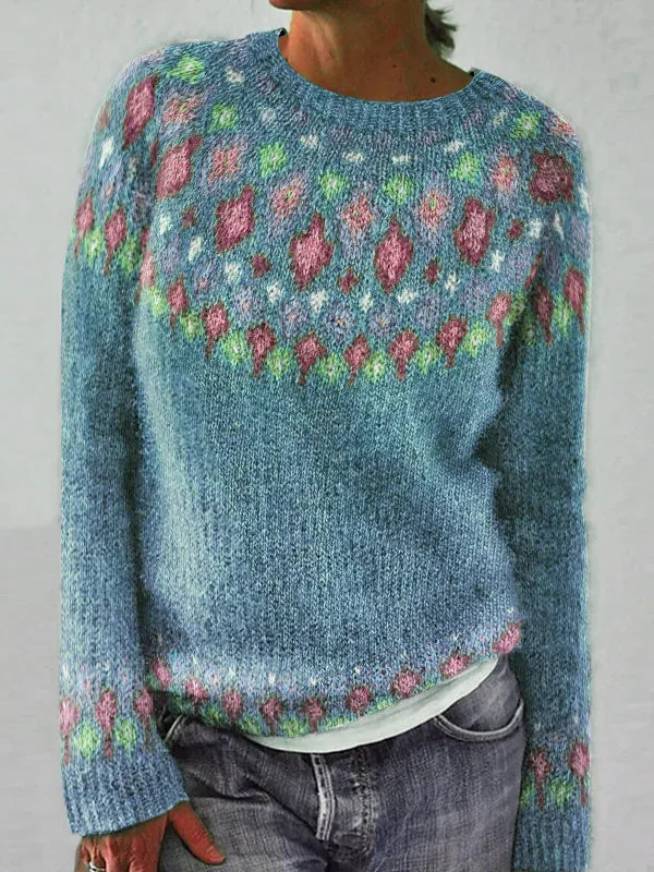 Vibrant Aztec Knit Sweater