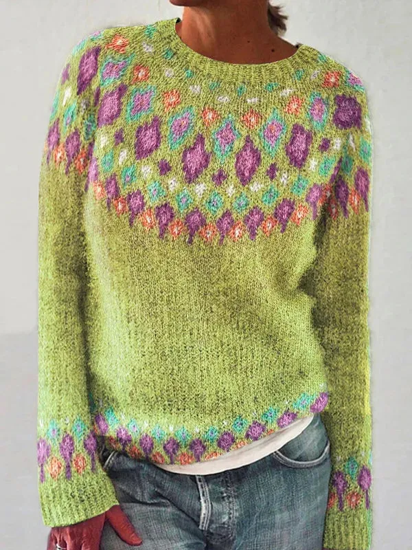Vibrant Aztec Knit Sweater