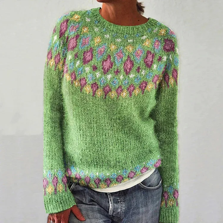 Vibrant Aztec Knit Sweater