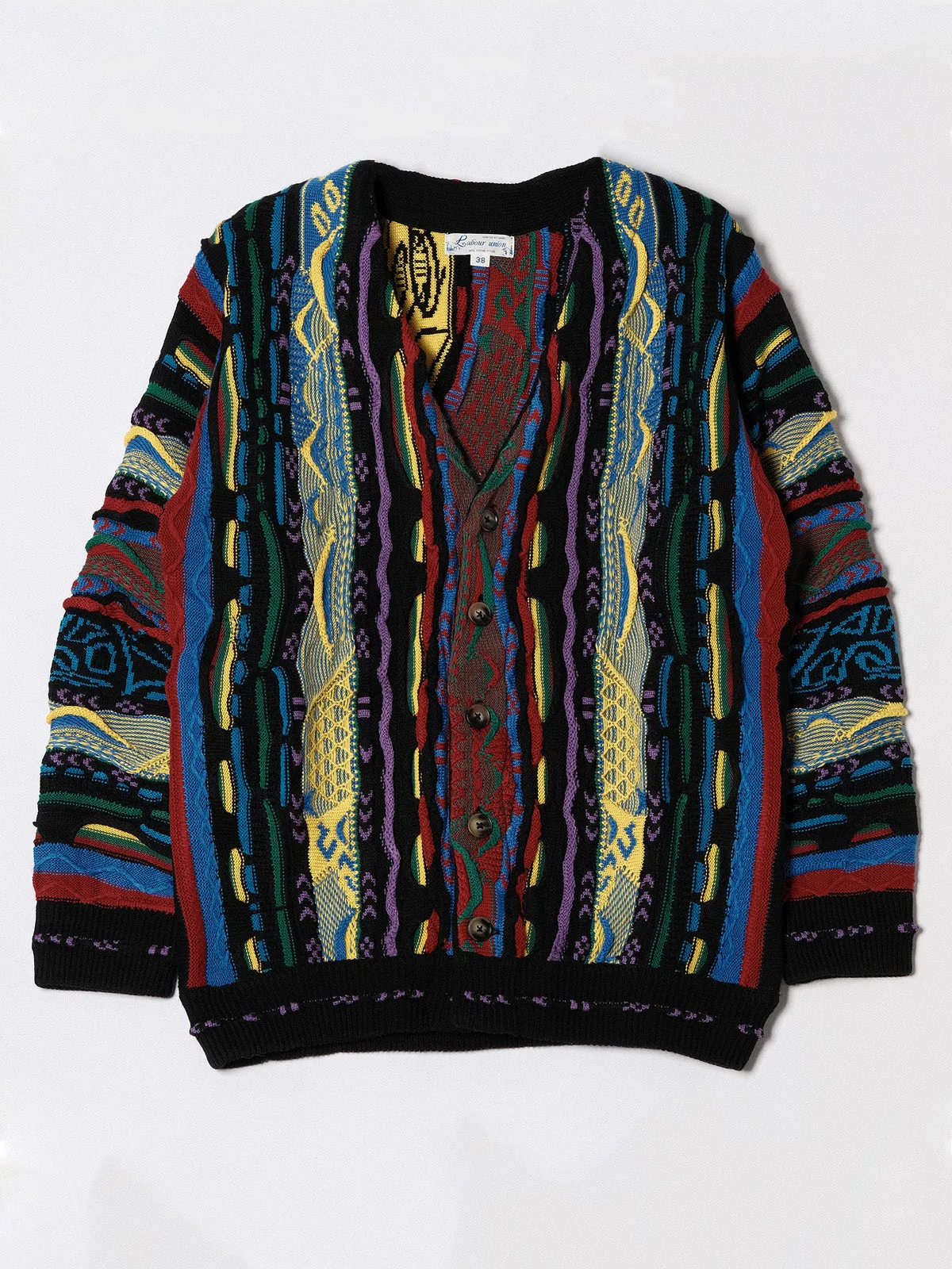 Vibrant Patterned Knit Cardigan