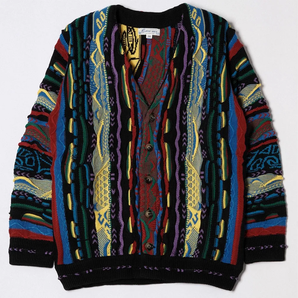 Vibrant Patterned Knit Cardigan