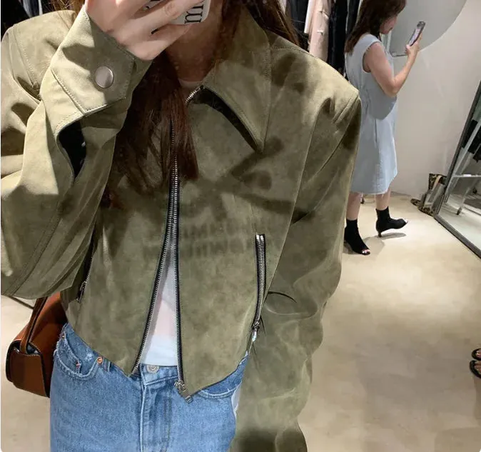 Vintage Suede Commuter Jacket for Women