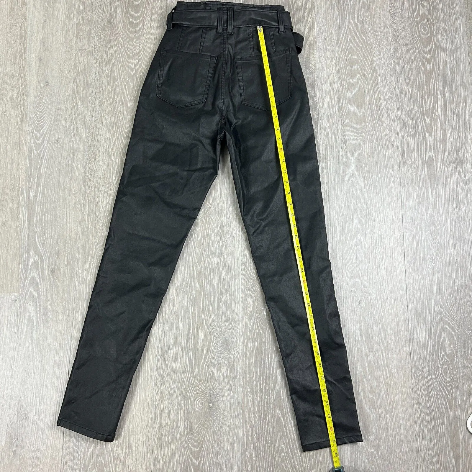 Wakee Denim Womens Black Faux Leather Pants Size 6 (New)