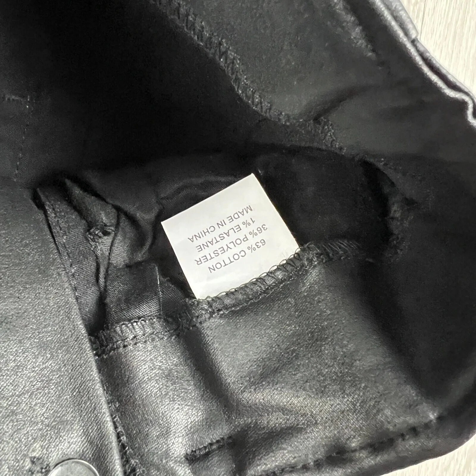 Wakee Denim Womens Black Faux Leather Pants Size 6 (New)