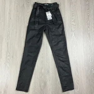 Wakee Denim Womens Black Faux Leather Pants Size 6 (New)