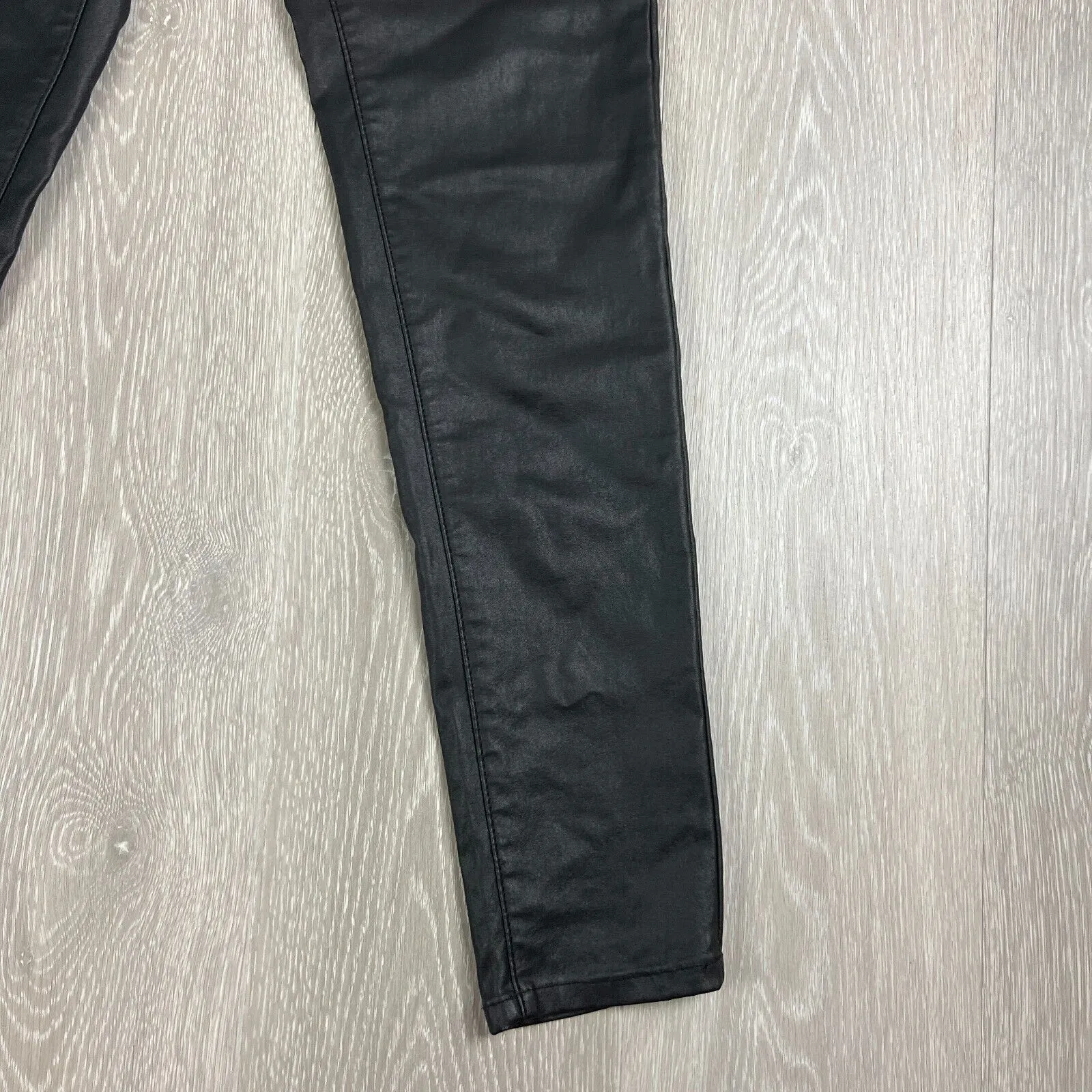 Wakee Denim Womens Black Faux Leather Pants Size 6 (New)