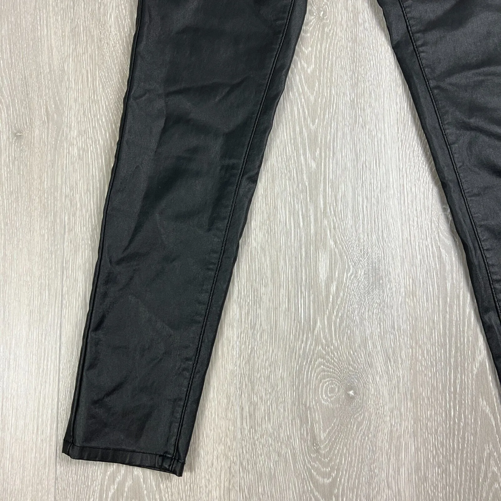 Wakee Denim Womens Black Faux Leather Pants Size 6 (New)