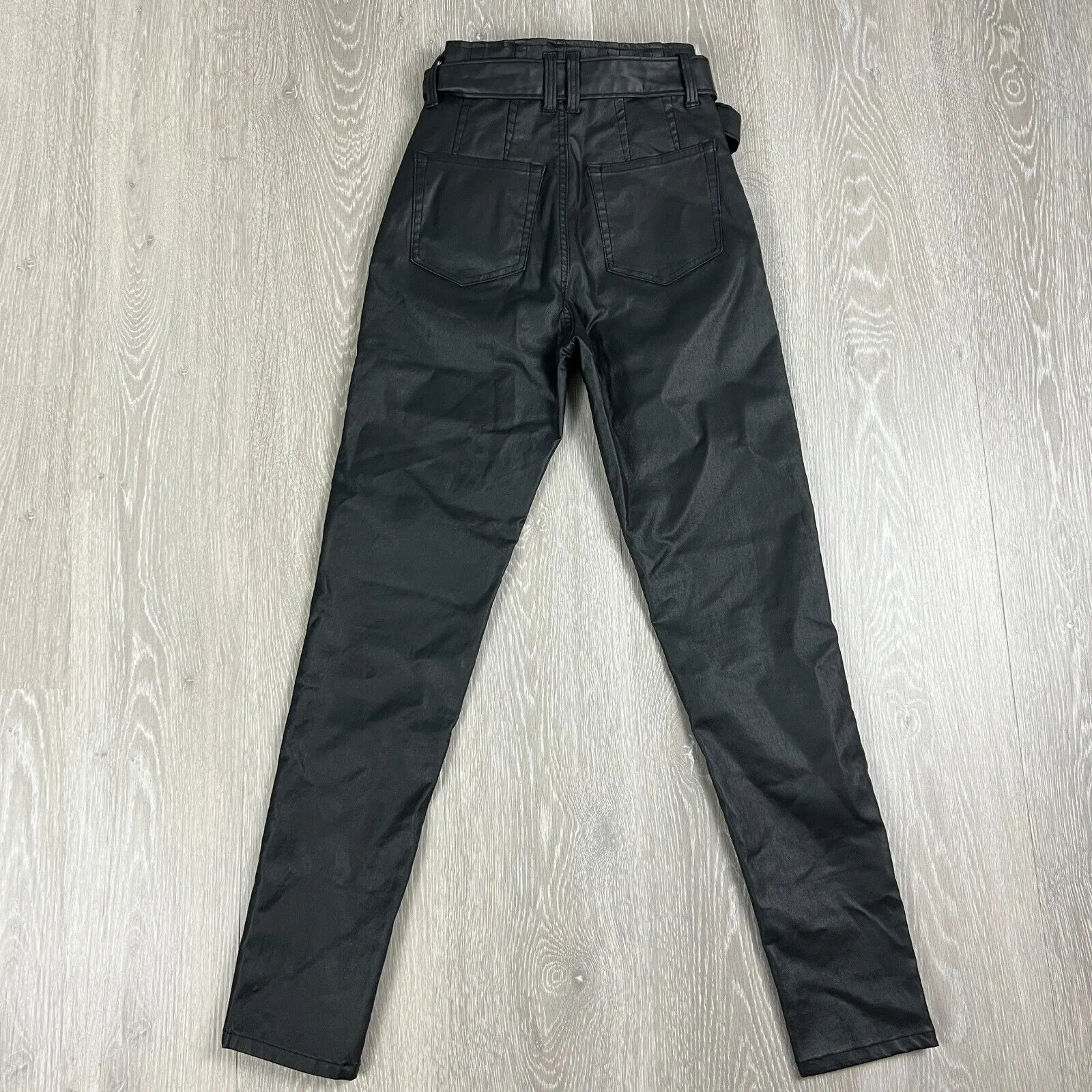 Wakee Denim Womens Black Faux Leather Pants Size 6 (New)