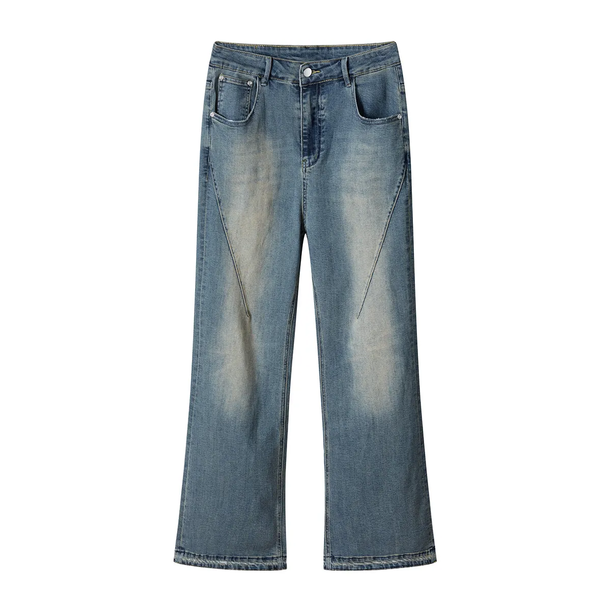 Washed Baggy Bootcut Jeans
