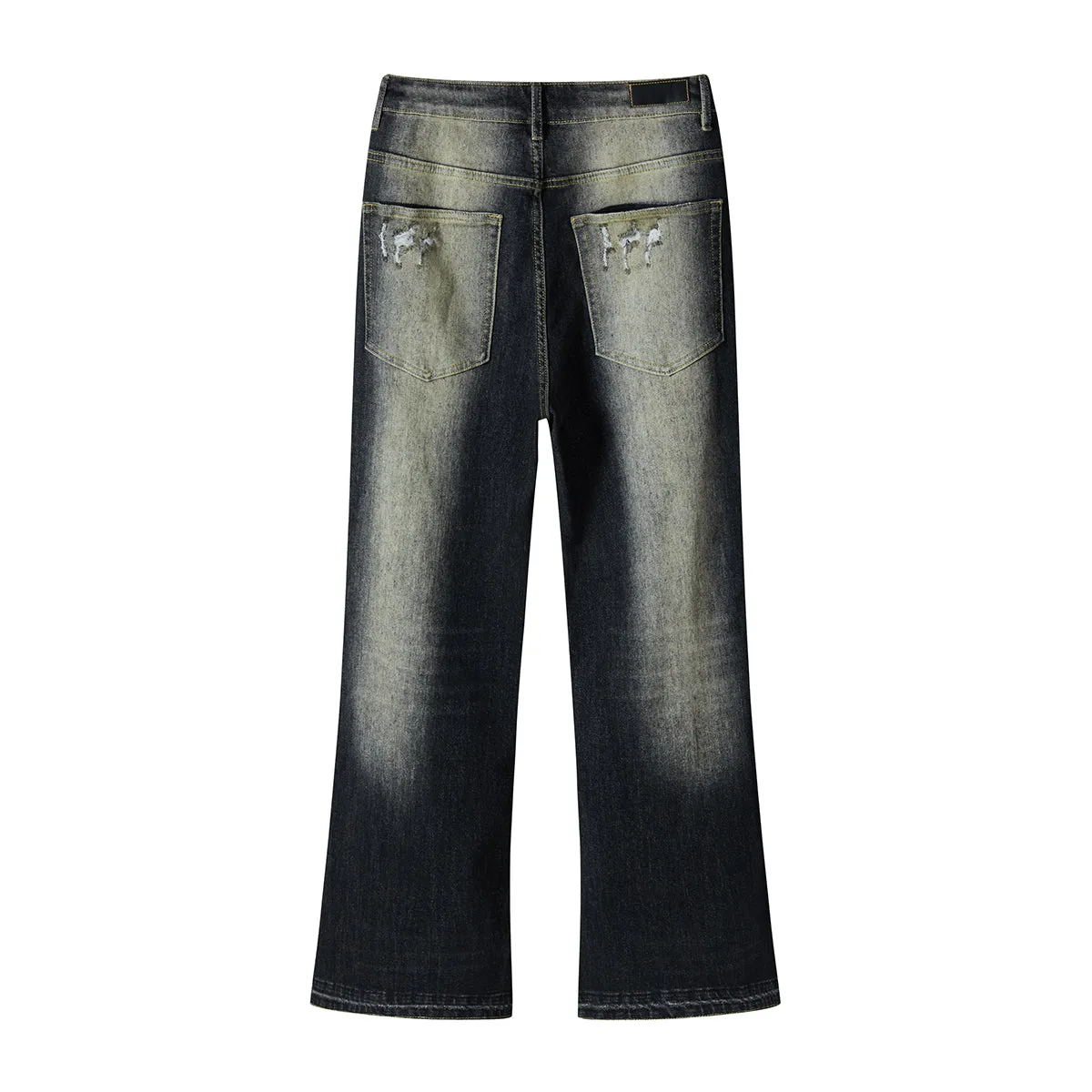 Washed Baggy Bootcut Jeans