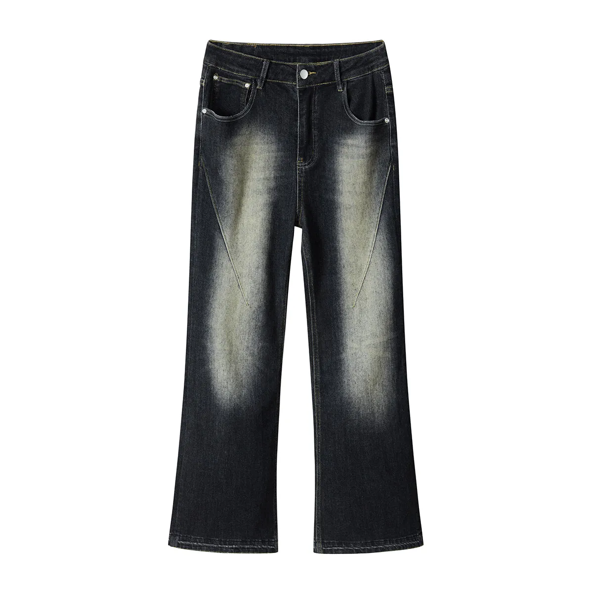 Washed Baggy Bootcut Jeans