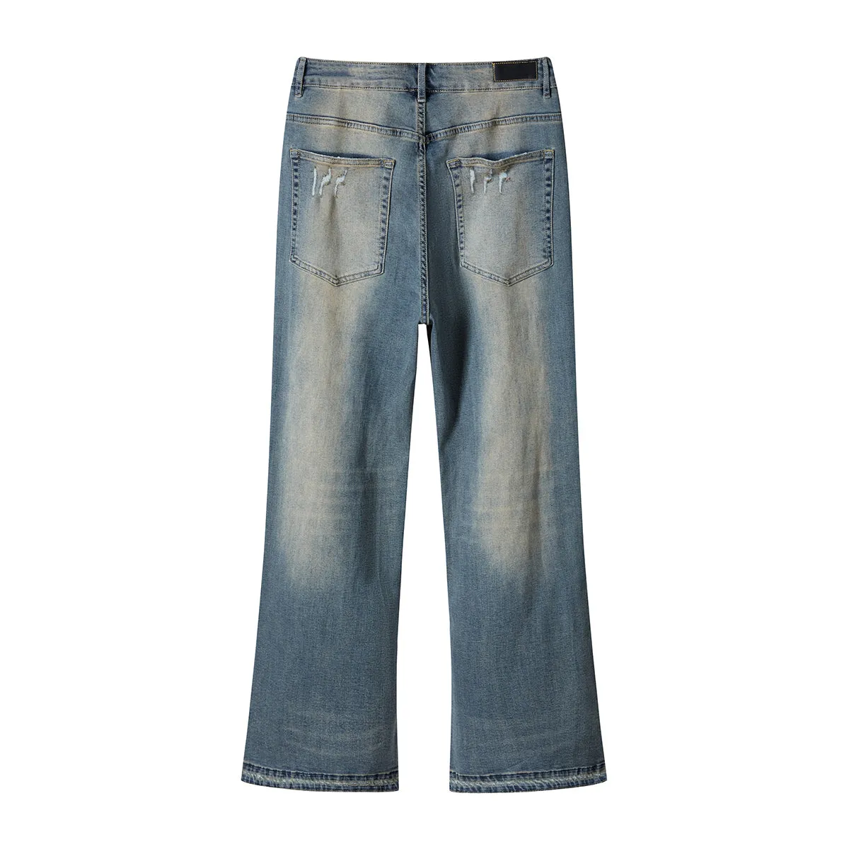 Washed Baggy Bootcut Jeans