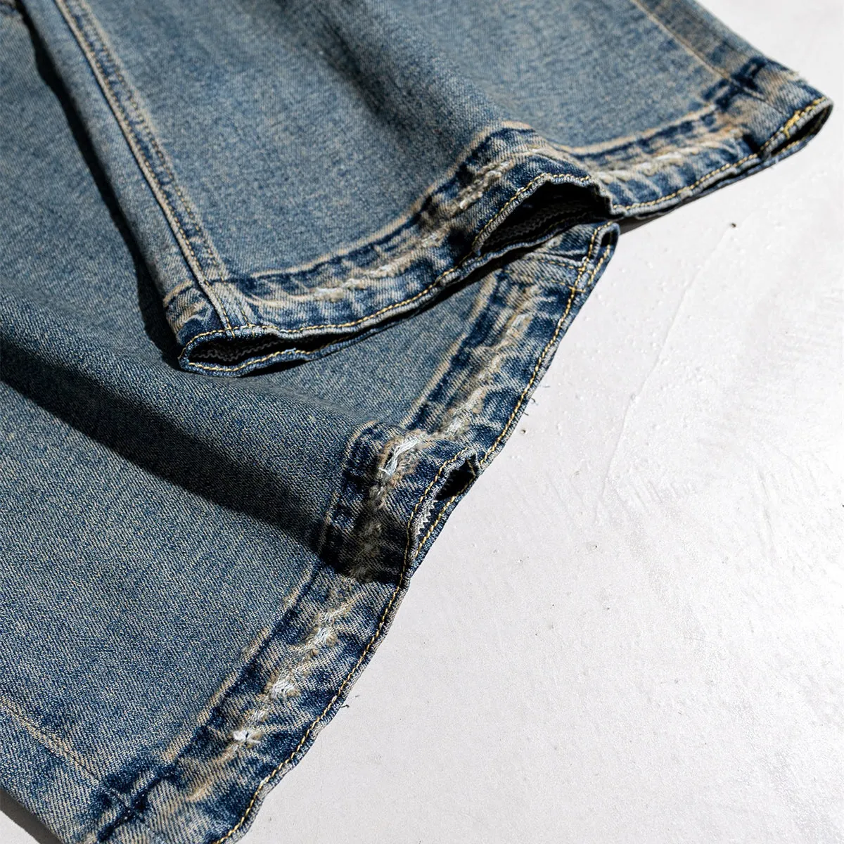 Washed Baggy Bootcut Jeans