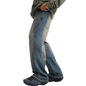 Washed Baggy Bootcut Jeans
