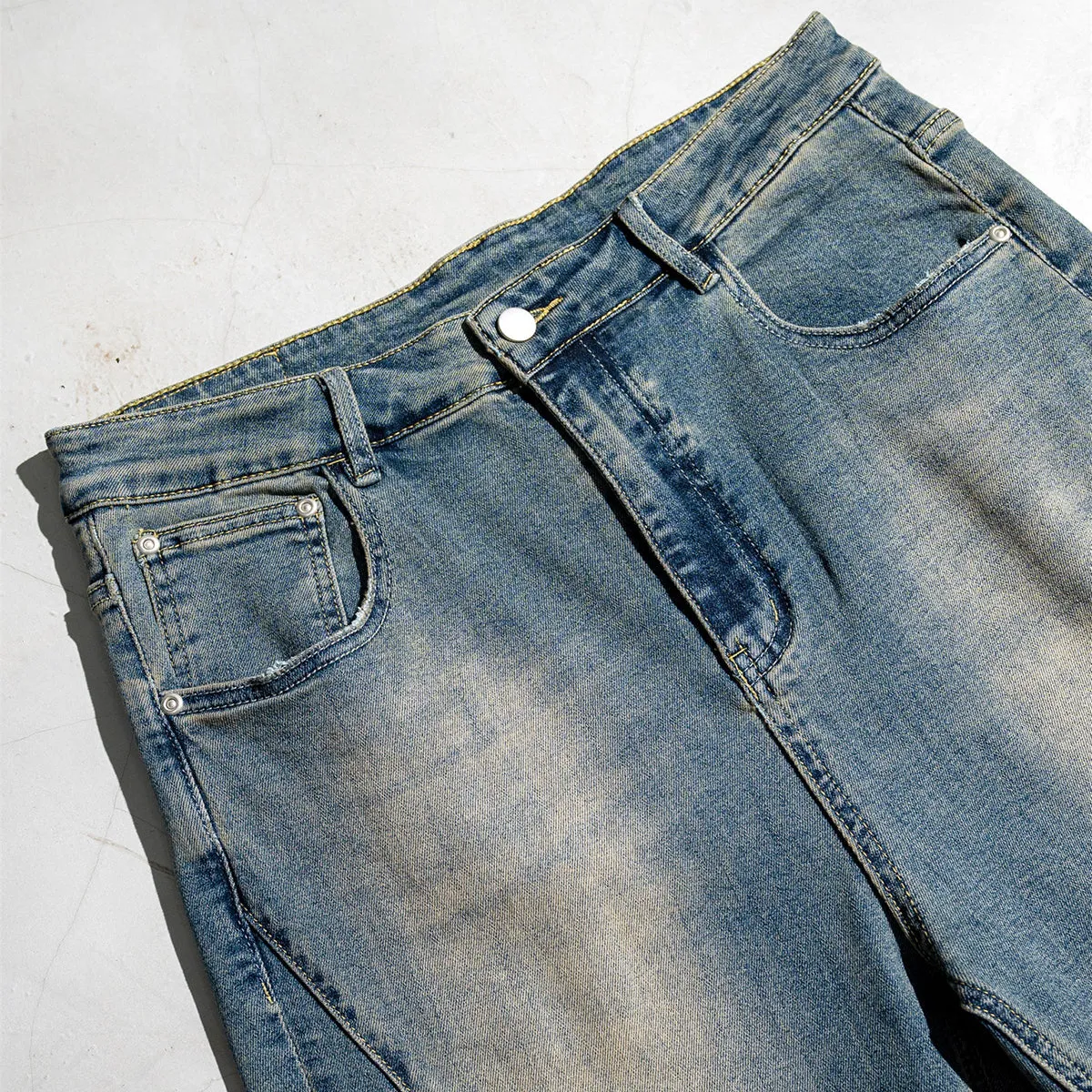 Washed Baggy Bootcut Jeans