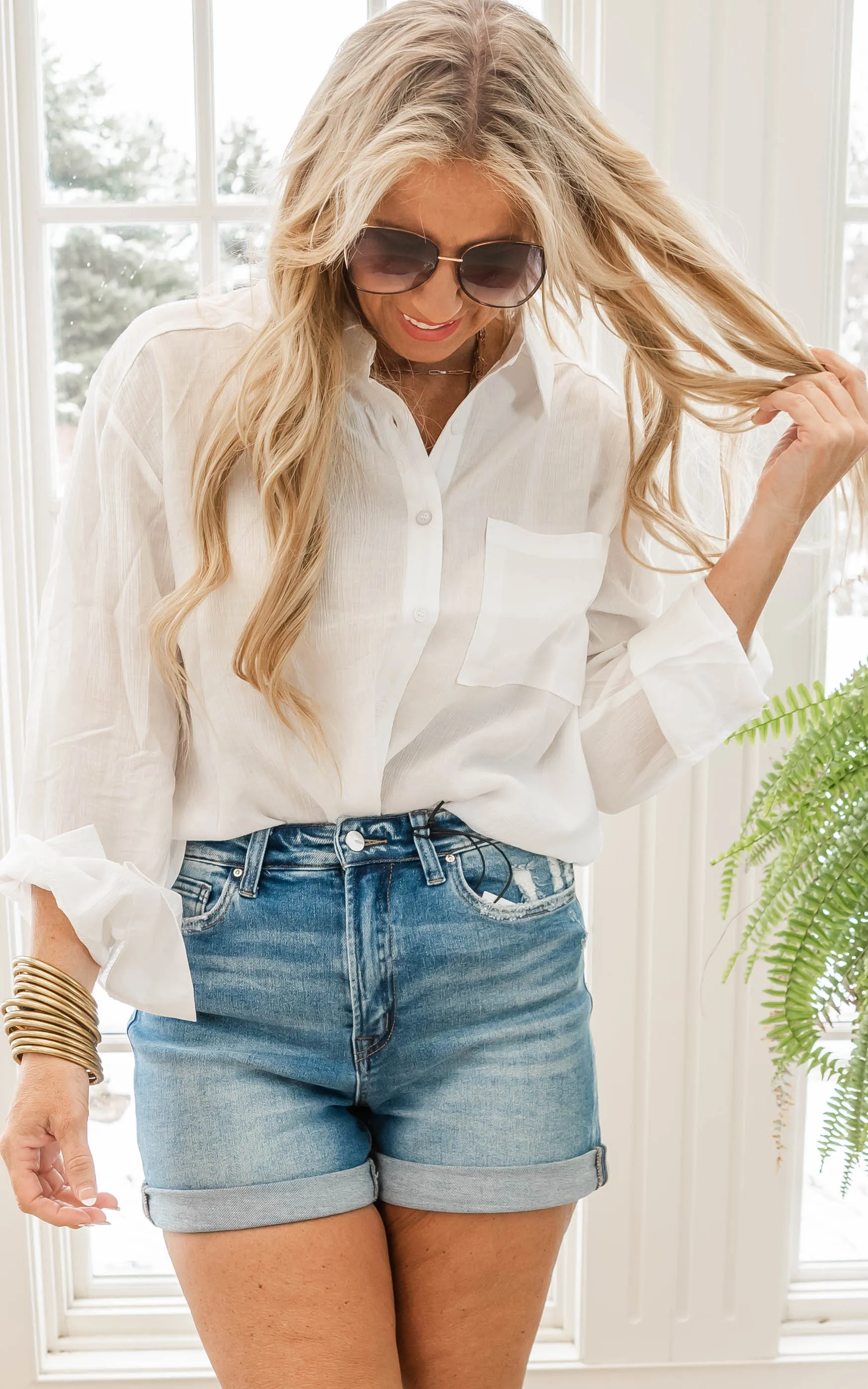 White Button Down Top - Final Sale*
