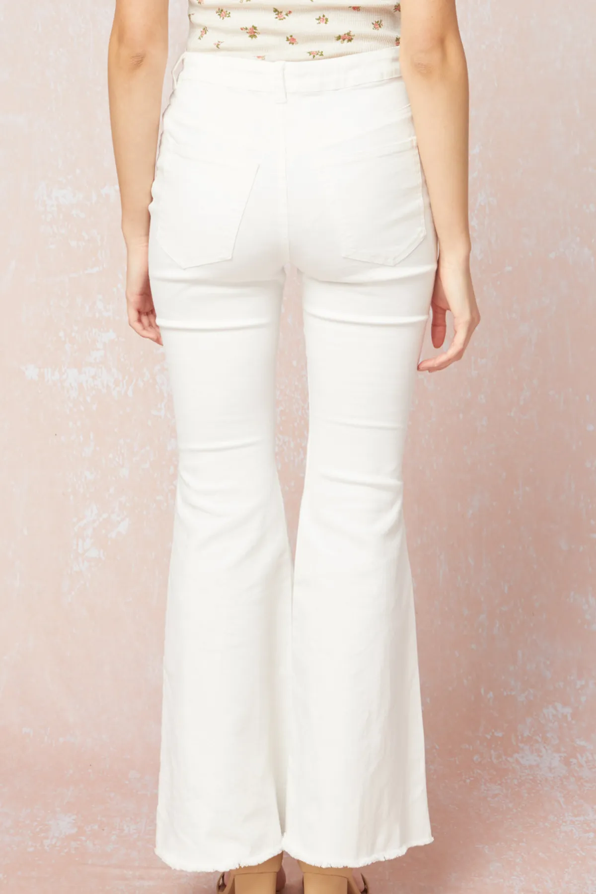 White Denim High Waist Bell Bottoms