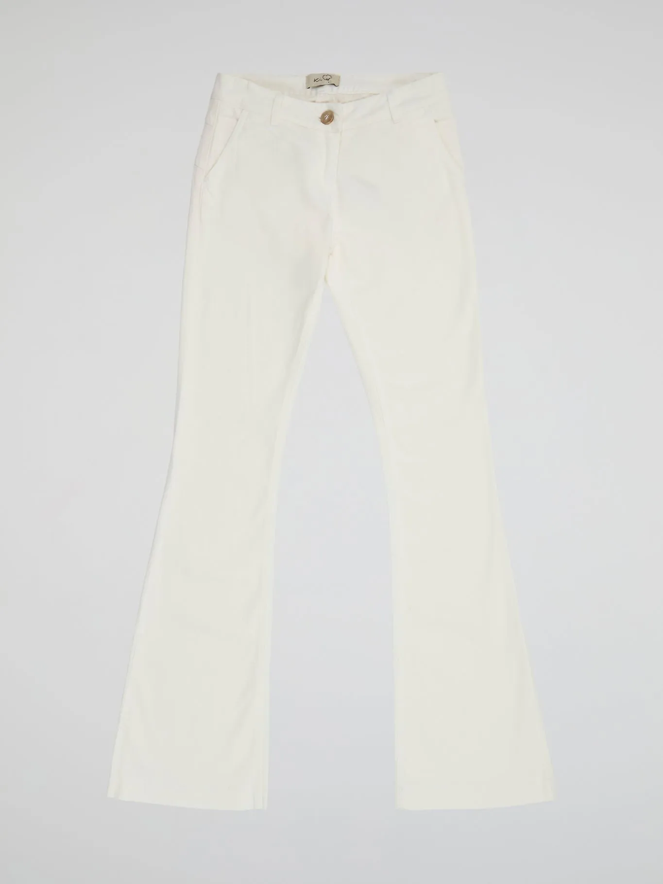 White Flared trousers