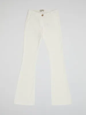White Flared trousers