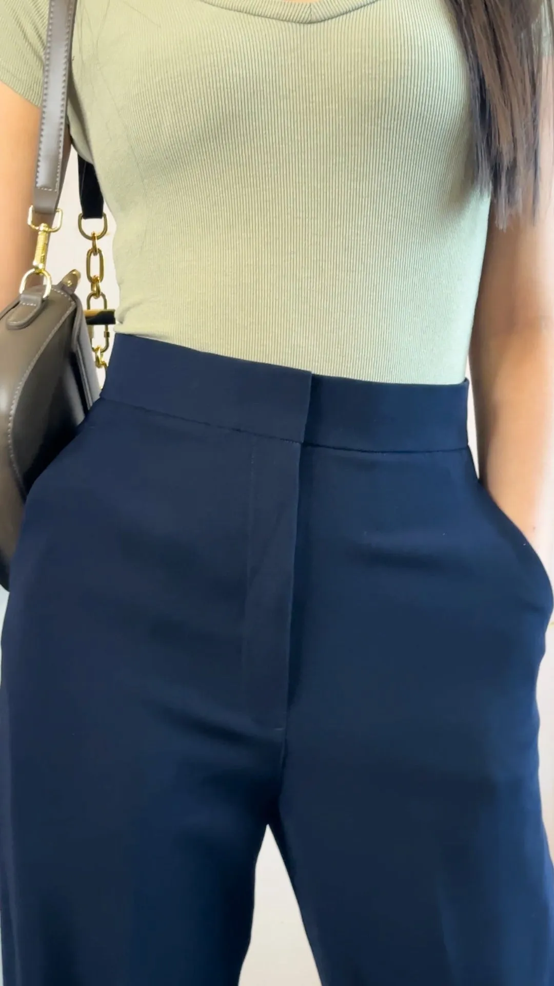 Wide leg trousers- Midnight Blue
