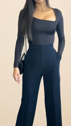 Wide leg trousers- Midnight Blue