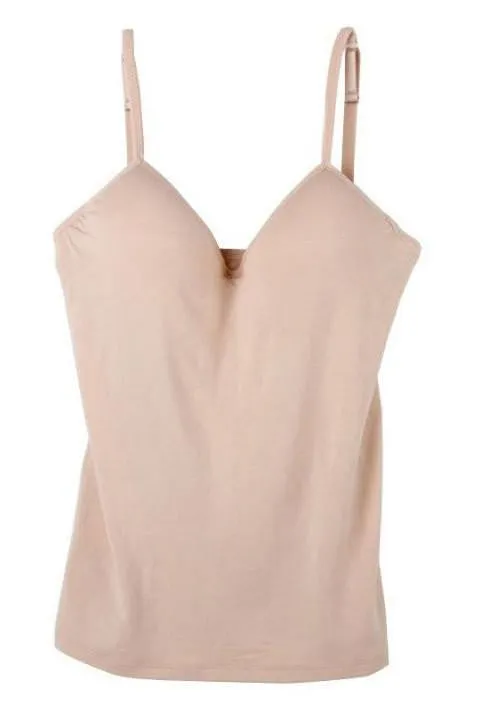 Women Built In Bra Tank Tops Bra Cozy Healthy Modal Solid