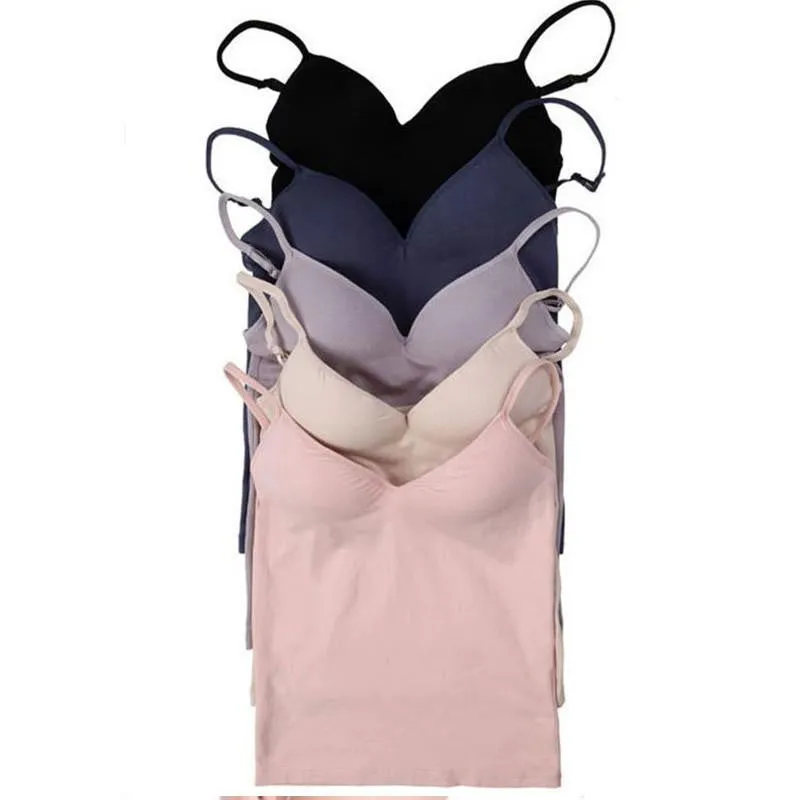 Women Built In Bra Tank Tops Bra Cozy Healthy Modal Solid