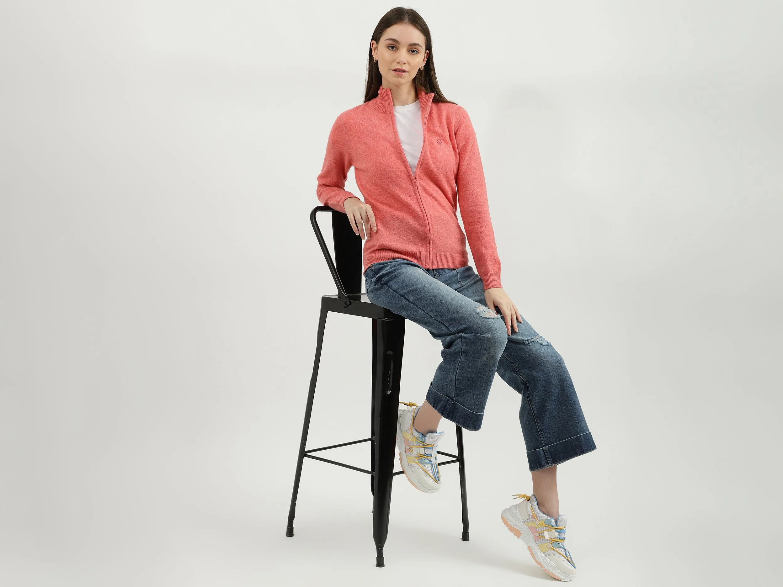 Women Solid Wide Leg Jeans