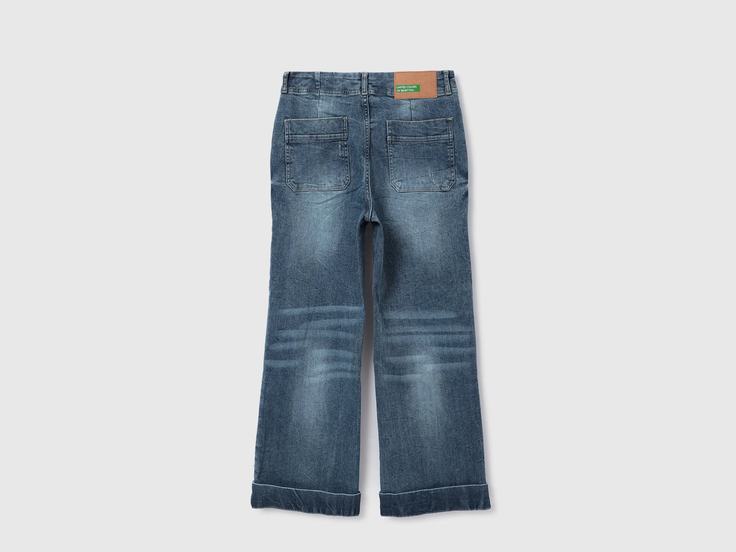 Women Solid Wide Leg Jeans