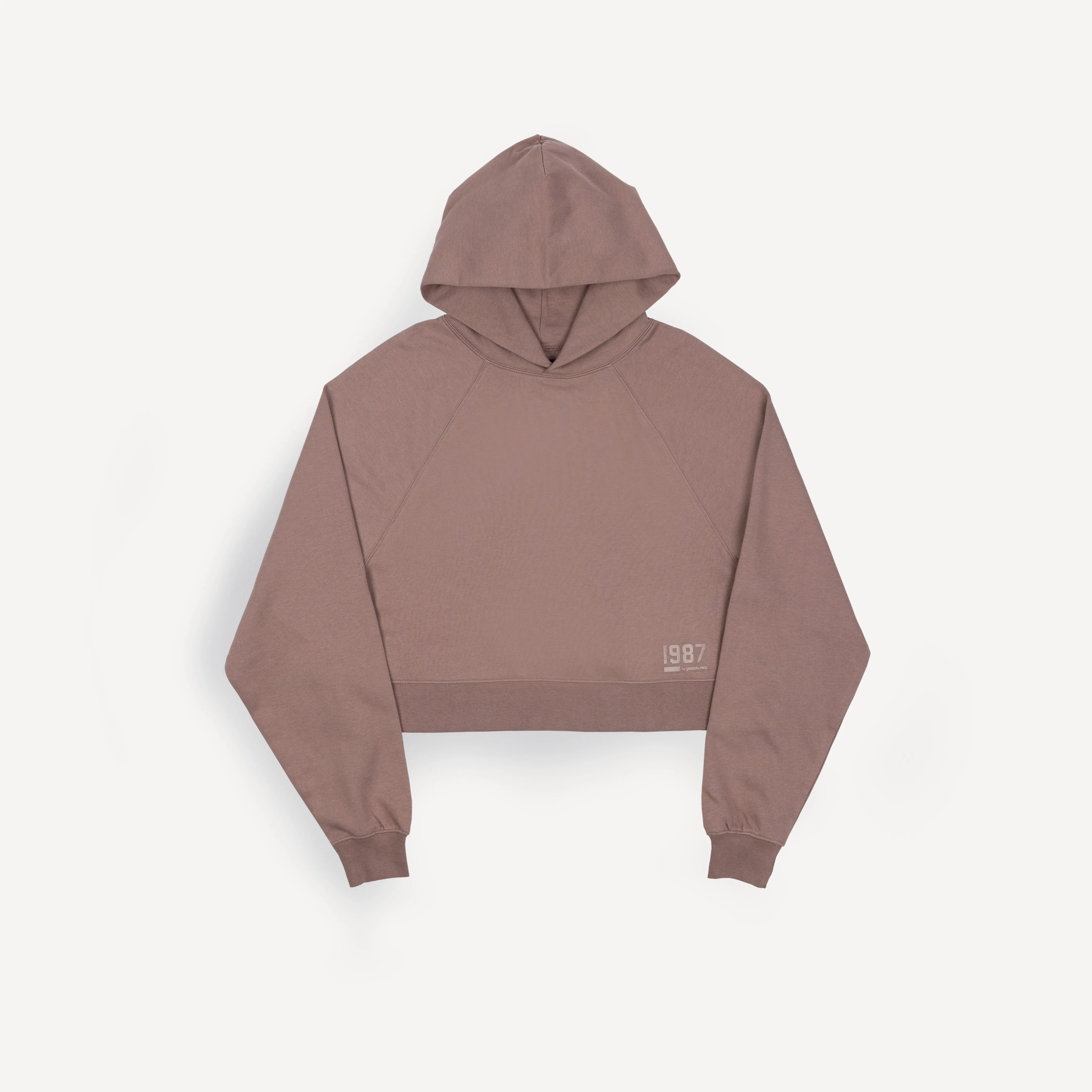 Womens Oversized Raglan Fleece Cropped Hoodie - Antler