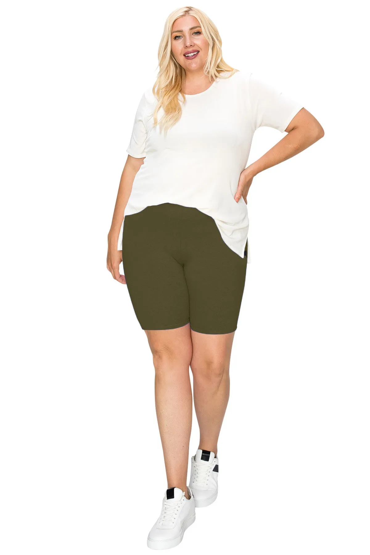 Women's Plus Size High Waist Biker Shorts Pants